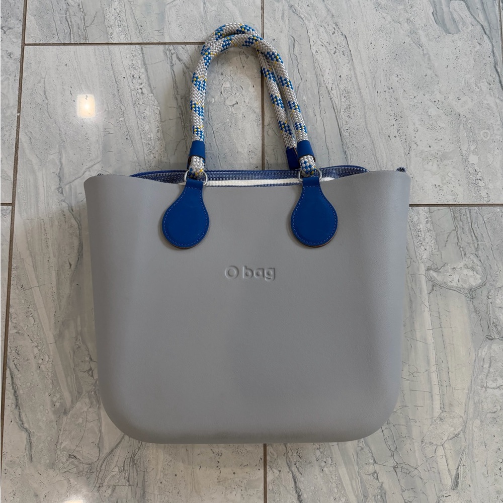 O bag Grey & Blue Rope Handle Tote – Nautical Chic